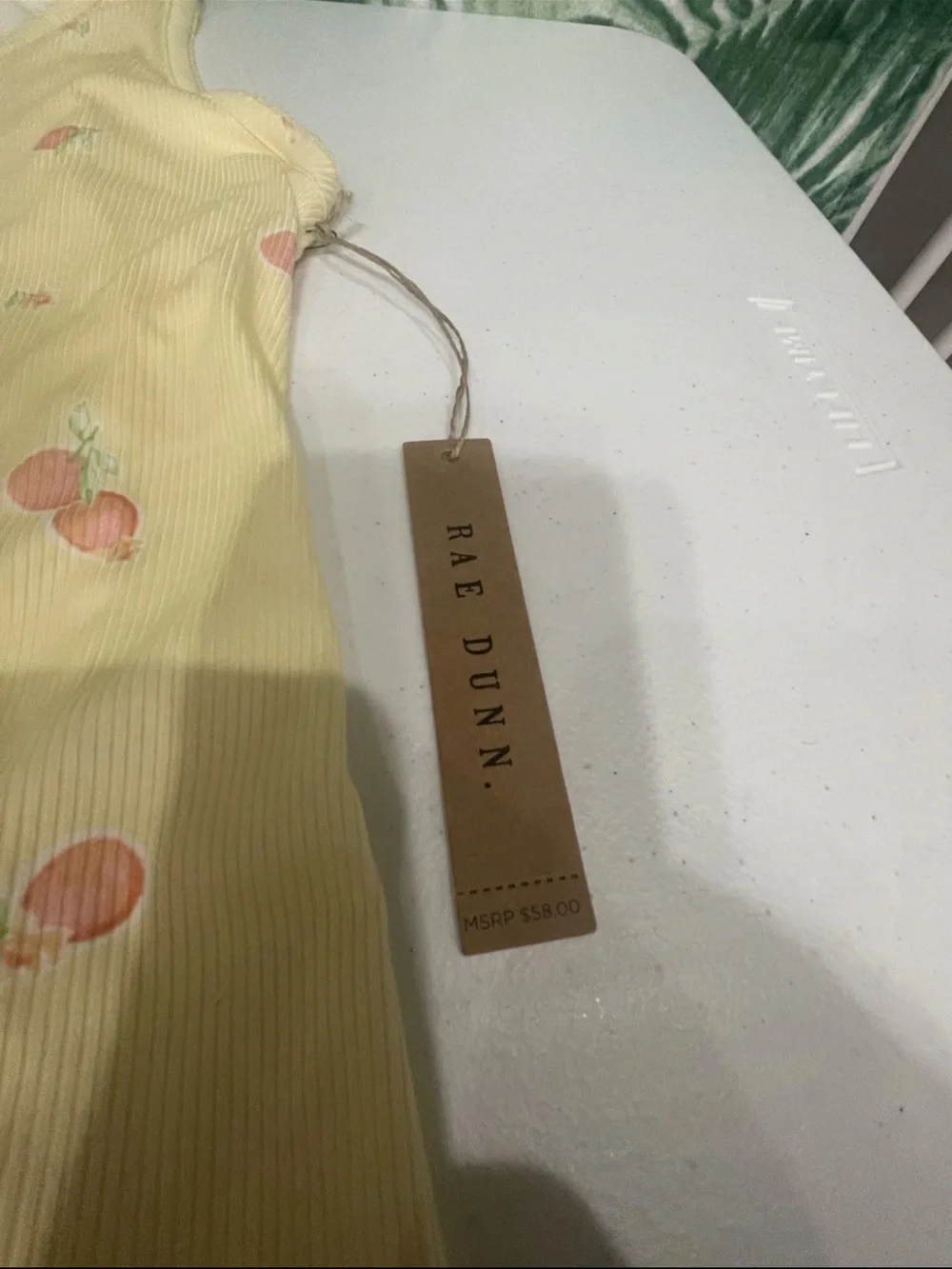 Rae Dunn Pale Yellow Cherry-Print Pajama Tank & Shorts Set